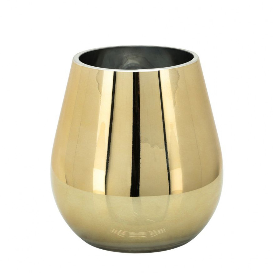 Sagebrook Glass 6" Metallic Vase - Gold