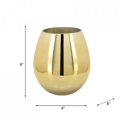 Sagebrook Glass 8" Metallic Vase - Gold