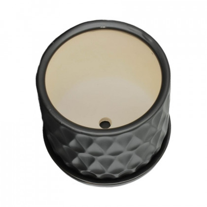 Sagebrook 6" Teardrop Planters with Saucer (Set Of 2) - Black
