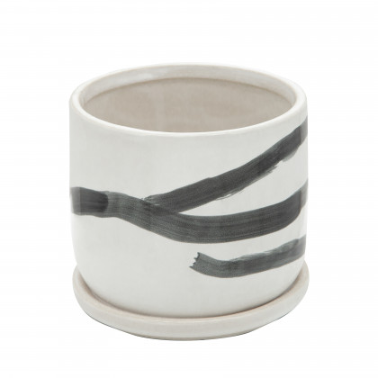 Sagebrook 6" Painted Planters with Saucer (Set Of 2) - White