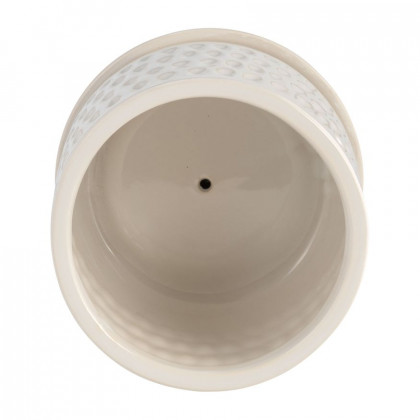 Sagebrook - 5"/6" Dimpled Planters With Saucer (Set Of 2) in White