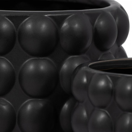 Sagebrook 6"/8" Bubble Planters (Set Of 2) - Matte Black