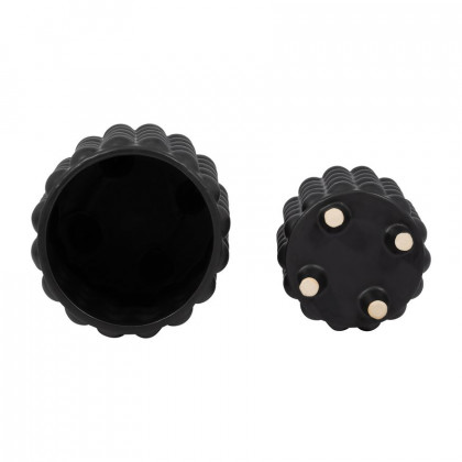 Sagebrook 6"/8" Bubble Planters (Set Of 2) - Matte Black