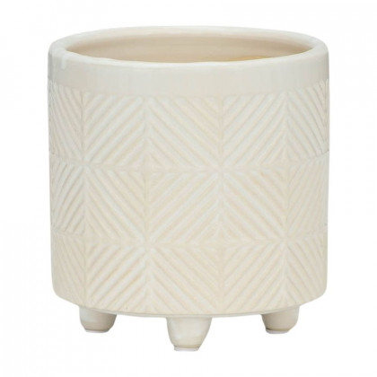 Sagebrook 6"/8" Textured Planters (Set Of 2) - Shiny White