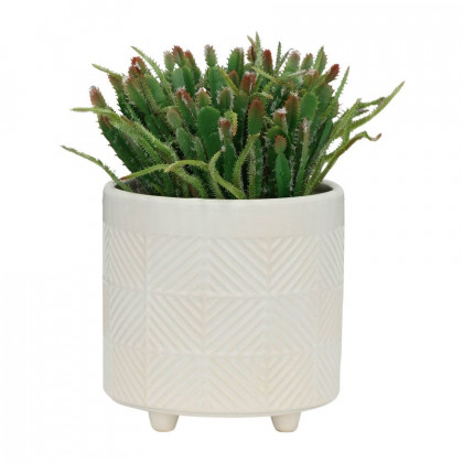 Sagebrook 6"/8" Textured Planters (Set Of 2) - Shiny White