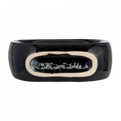 Sagebrook 11" Ceramic Oval Vase - Siny Black