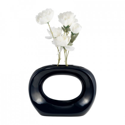 Sagebrook 11" Ceramic Oval Vase - Navy Blue