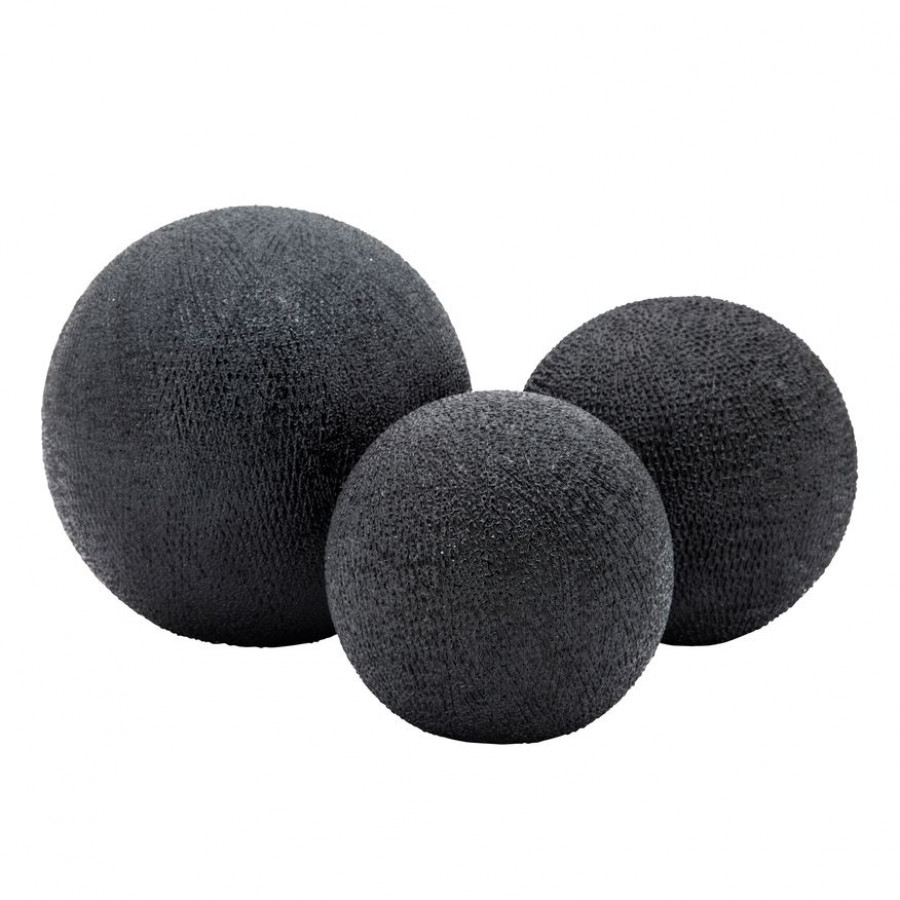 Sagebrook - 6"/5"/4" Beaded Orbs (Set Of 3) in Black