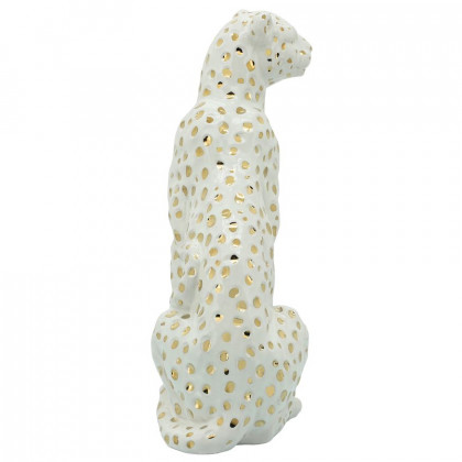 Sagebrook - 11" Sitting Leopard in White/Gold