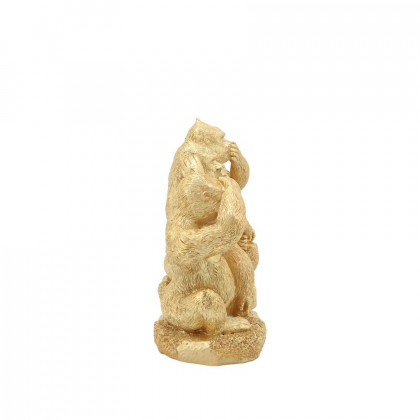 Sagebrook - Resin Hear, Speak, See No Evil Gorillas (Set Of 3) in Gold