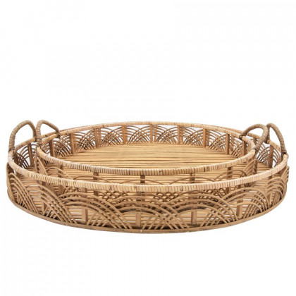 Sagebrook - 24"/30" Bamboo Round Trays (Set Of 2)