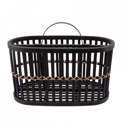 Sagebrook - 14" Woven Oval Basket in Black
