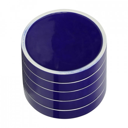 Sagebrook 10" Striped Planter With Wood Stand - Navy