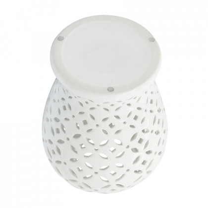 Sagebrook 24" Cut-out Daisies Temple Jar - White