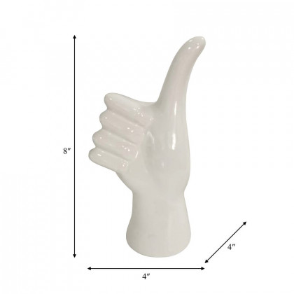 Sagebrook 9" Thumbs Up Table Decor - White