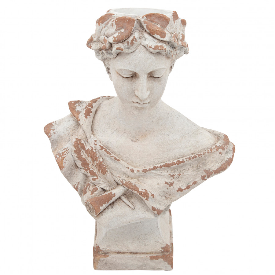 Sagebrook - 21" Resin Lady with Laurels in White