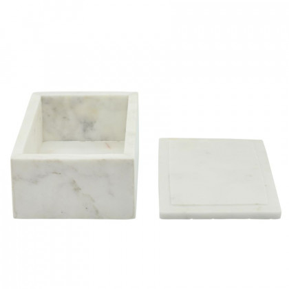 Sagebrook 7"x5" Marble Box With Bee Accent - White