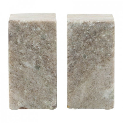 Sagebrook 5" Marble Polished Bookends With Gold Inlays (Set Of 2) - Ivory