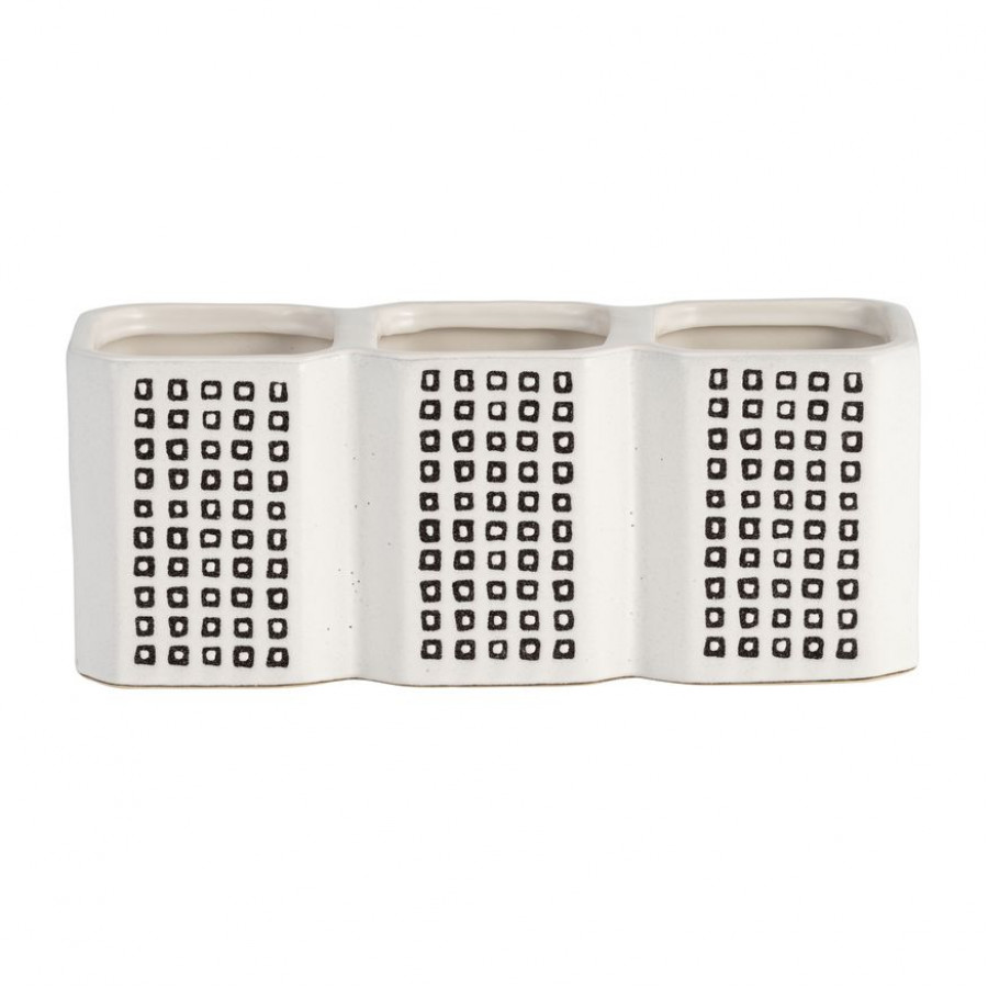 Sagebrook 3-cup Dotted Pen Holder - Black