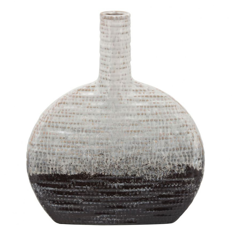 Sagebrook - 14" Textured Oval 2-tone Vase in Beige
