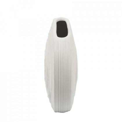 Sagebrook 11" Oval Swirled Vase - White
