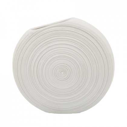 Sagebrook 11" Oval Swirled Vase - White
