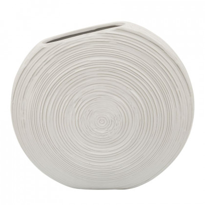 Sagebrook 14" Oval Swirled Vase - White