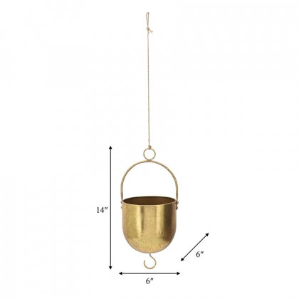 Sagebrook 6" Metal Hanging Planter - Gold