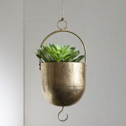 Sagebrook 6" Metal Hanging Planter - Gold