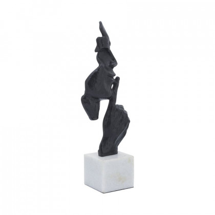 Sagebrook - 16" Metal Silence Please Decor in Black