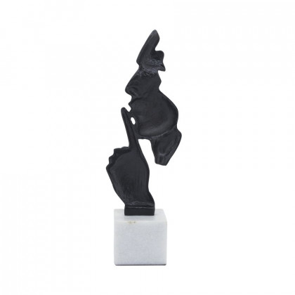 Sagebrook - 16" Metal Silence Please Decor in Black