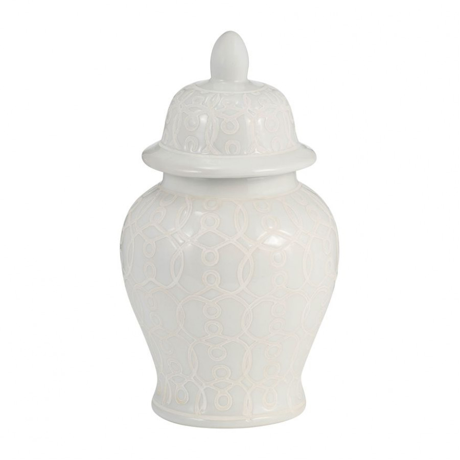 Sagebrook - 10" Temple Jar in Ivory