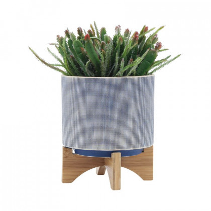 Sagebrook - 5"/8" Mesh Planters With Stand (Set Of 2) in Blue