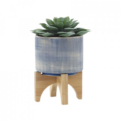 Sagebrook - 5"/8" Mesh Planters With Stand (Set Of 2) in Blue