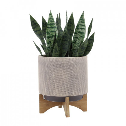 Sagebrook 10" Mesh Planter With Stand - Tan