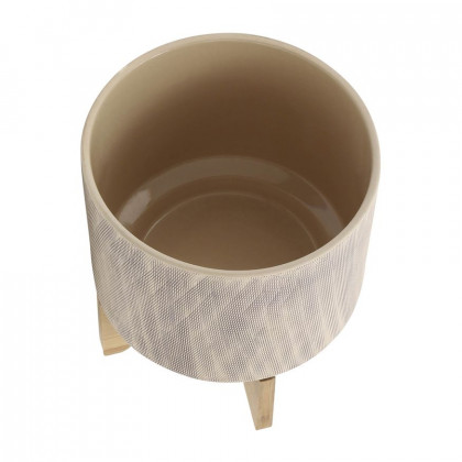 Sagebrook 10" Mesh Planter With Stand - Tan