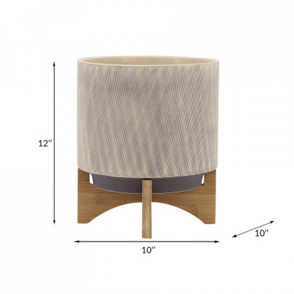 Sagebrook 10" Mesh Planter With Stand - Tan