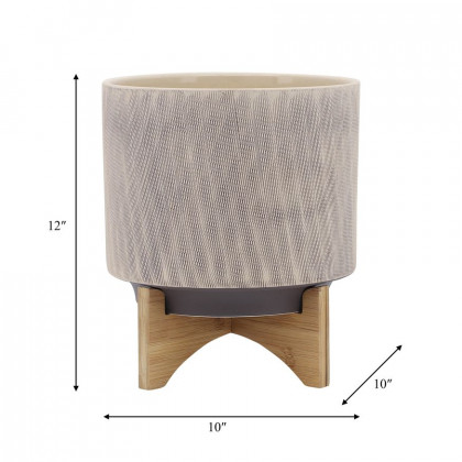 Sagebrook 10" Mesh Planter With Stand - Tan