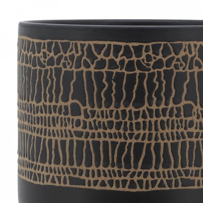 Sagebrook 10" Glazed Planter With Stand - Black