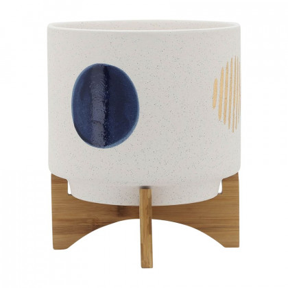 Sagebrook 10" Funky Planter With Stand - White