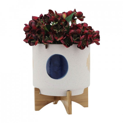 Sagebrook 10" Funky Planter With Stand - White