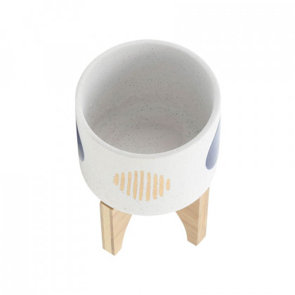 Sagebrook 5"/8" Funky Planters With Stand (Set Of 2) - White