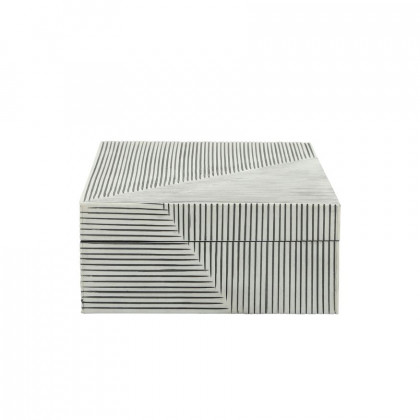 Sagebrook - Resin Ridged Boxes (Set Of 2) in White