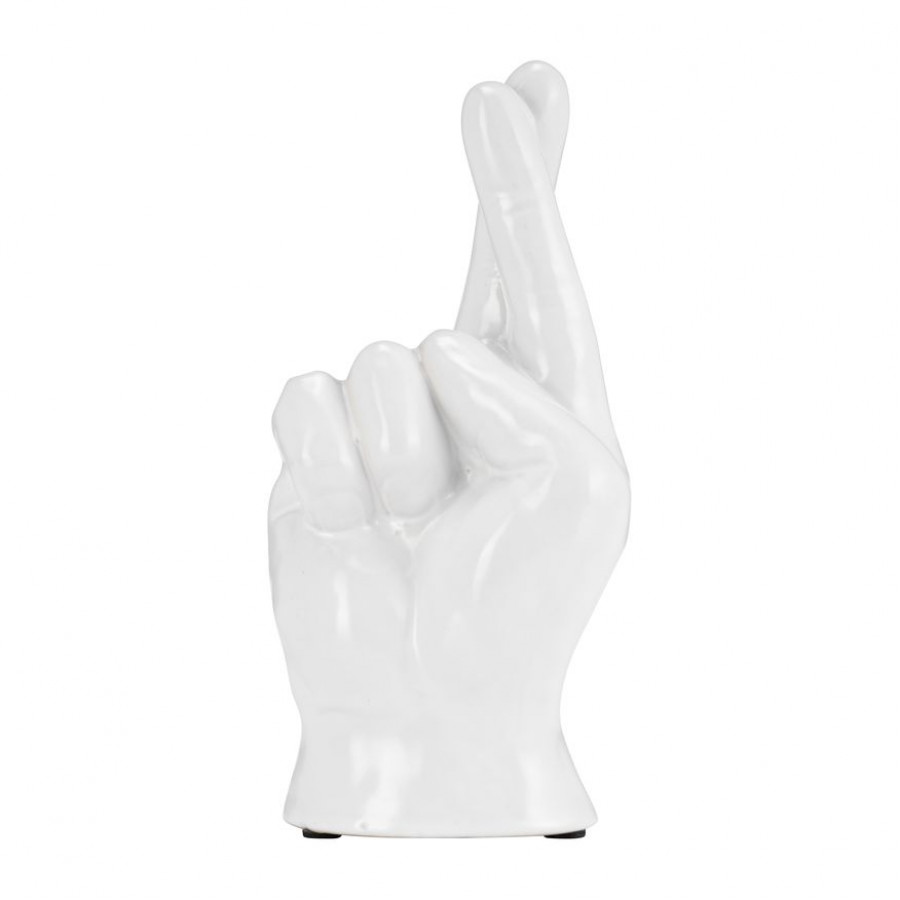 Sagebrook 8" Crossing Fingers - White