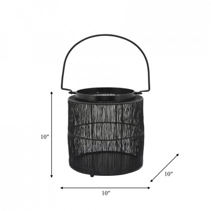 Sagebrook - 10.25" Metal Wire Lantern in Black
