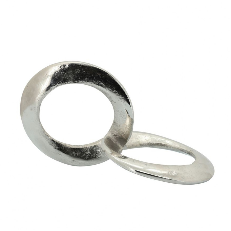 Sagebrook 11" Metal Circle Links - Silver