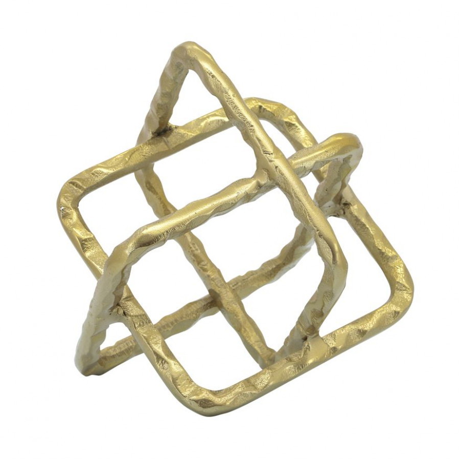 Sagebrook 8" Metal Square Orbs - Gold