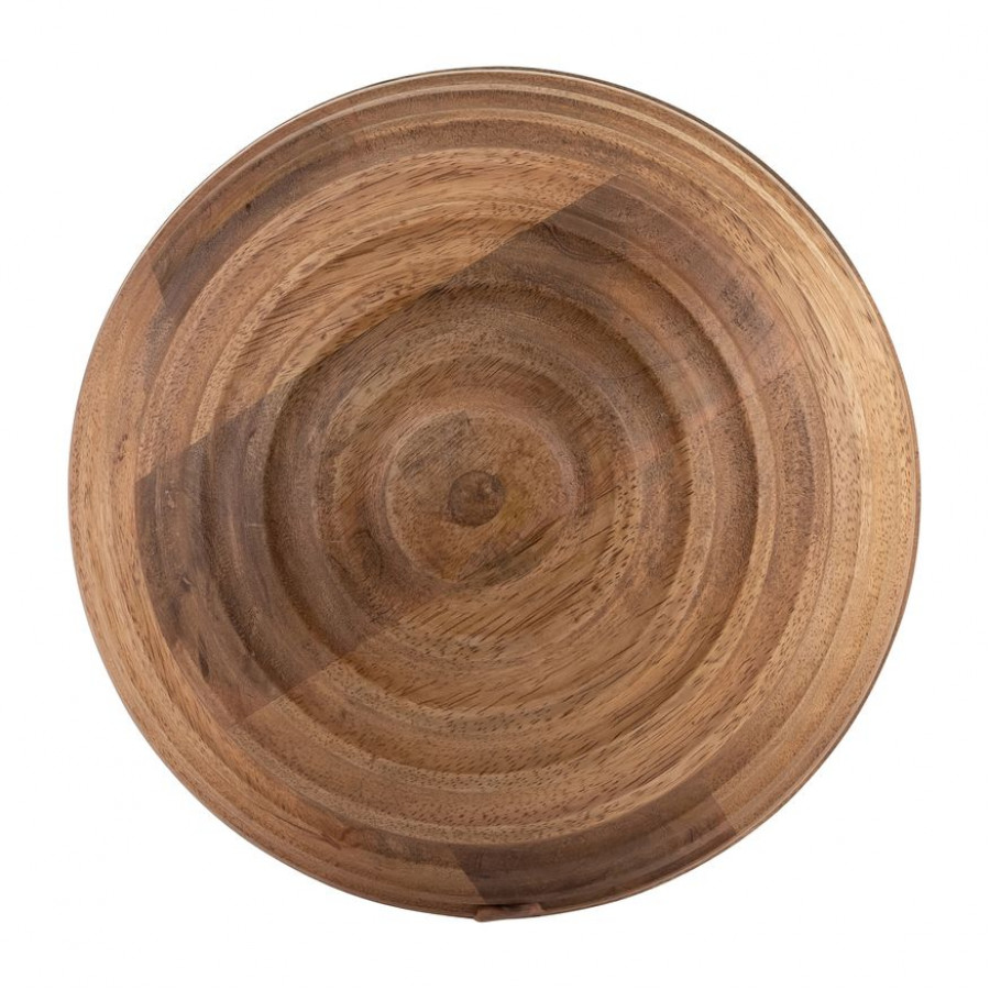 Sagebrook 8" Wooden Orb With Ridges - Natural