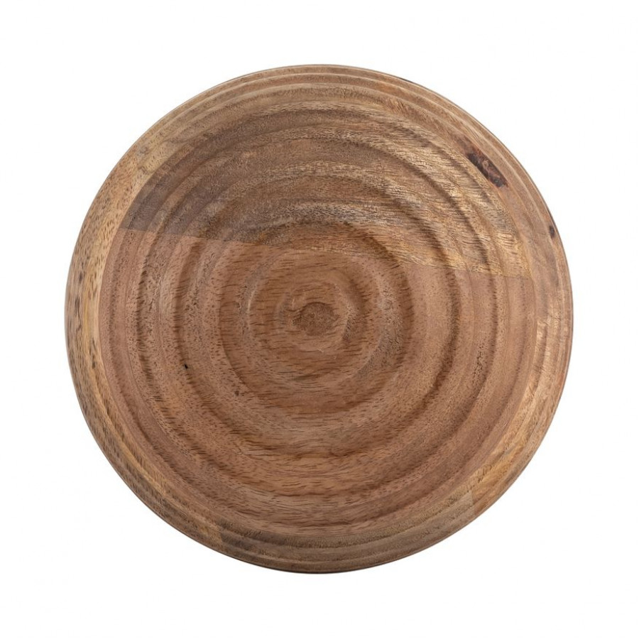 Sagebrook 6" Wooden Orb With Ridges - Natural