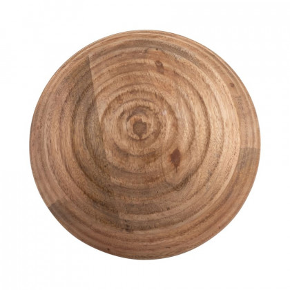 Sagebrook 6" Wooden Orb With Ridges - Natural